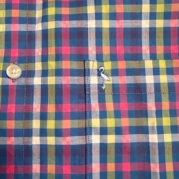 NWOT Men's Tailorbyrd Stretch Cotton Colorful Plaid Button Down Shirt Sz MEDIUM - Picture 5 of 5